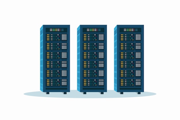 server room isolated on white background cloud system concept data center data storage