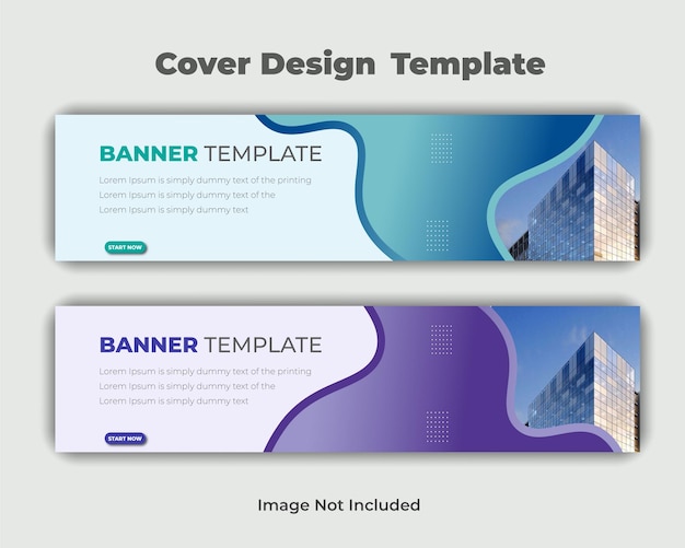 set abstract horizontal modern gradient background web banner design template