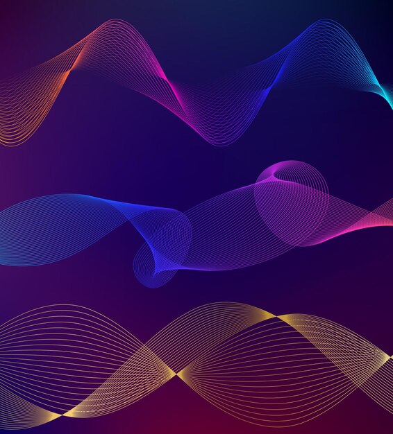 set abstract lines colors design element on white background of waves vector illustration eps 10 for grunge elegant business card print brochure flyer banners cover book label fabric
