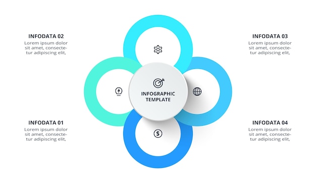 set creative concept for infographic with options parts or processes business data visualization