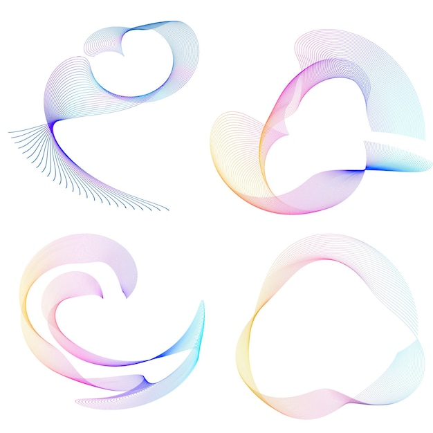 Set design element circle Isolated bold vector colors golden ring from Abstract glow wavy stripes of many glittering swirl created using Blend Tool Vector illustration EPS10 for your presentation