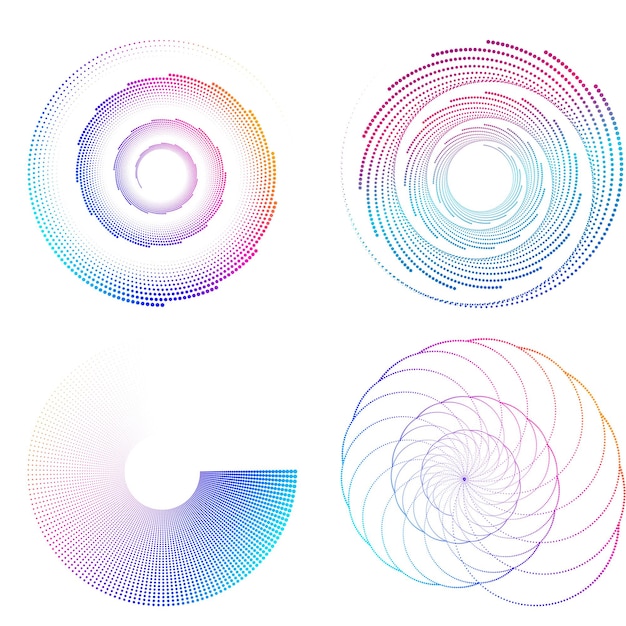 Set design element circle Isolated bold vector colors golden ring from Abstract glow wavy stripes of many glittering swirl created using Blend Tool Vector illustration EPS10 for your presentation
