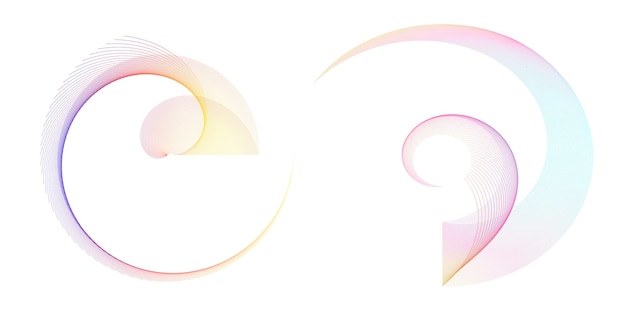 Set design element circle Isolated bold vector colors golden ring from Abstract glow wavy stripes of many glittering swirl created using Blend Tool Vector illustration EPS10 for your presentation