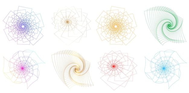 Set design element circle Isolated bold vector colors golden ring from Abstract glow wavy stripes of many glittering swirl created using Blend Tool Vector illustration EPS10 for your presentation