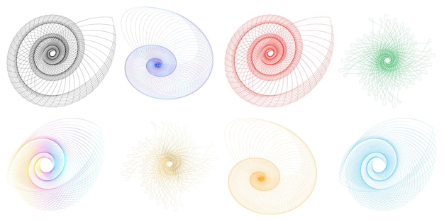Set design element circle Isolated bold vector colors golden ring from Abstract glow wavy stripes of many glittering swirl created using Blend Tool Vector illustration EPS10 for your presentation