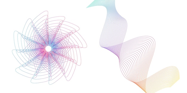 set design element circle isolated bold vector colors golden ring from abstract glow wavy stripes of many glittering swirl created using blend tool vector illustration eps10 for your presentation