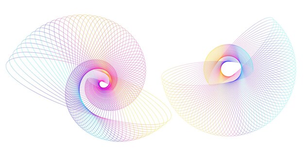 Set design element circle Isolated bold vector colors golden ring from Abstract glow wavy stripes of many glittering swirl created using Blend Tool Vector illustration EPS10 for your presentation