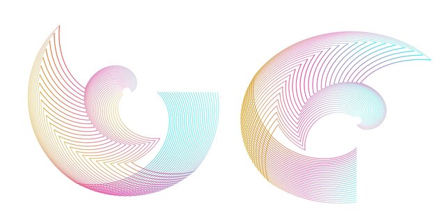 Set design element circle Isolated bold vector colors golden ring from Abstract glow wavy stripes of many glittering swirl created using Blend Tool Vector illustration EPS10 for your presentation