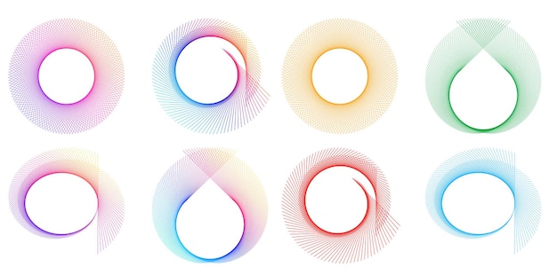 set design element circle isolated bold vector colors golden ring from abstract glow wavy stripes of many glittering swirl created using blend tool vector illustration eps10 for your presentation