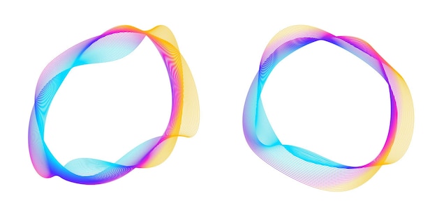Set design element circle Isolated bold vector colors golden ring from Abstract glow wavy stripes of many glittering swirl created using Blend Tool Vector illustration EPS10 for your presentation