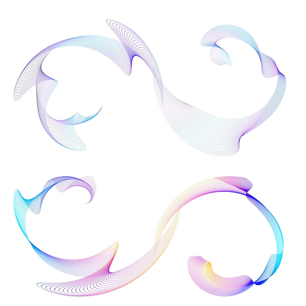 Set design element circle Isolated bold vector colors golden ring from Abstract glow wavy stripes of many glittering swirl created using Blend Tool Vector illustration EPS10 for your presentation