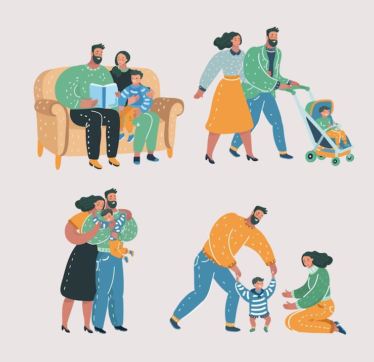 Vektor set family with kid