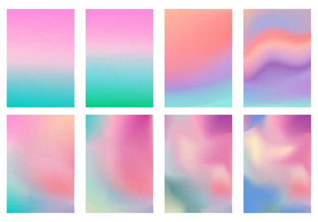 Set of abstract pink violet magenta soft blur gradient color vector background design