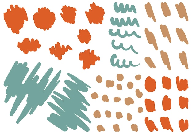 set of abstract various shapes and doodle objects. hand drawn vector illustration isolated on white. contemporary modern trendy elements for design prints, background, wallpaper, card, decor, stickers