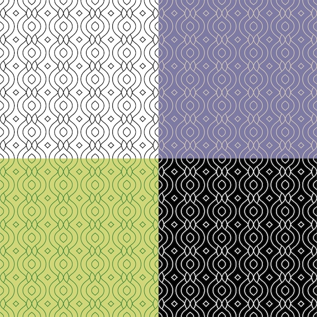 Set of arabic geometric SEAMLESS patterns with lines and rhombus Ornates for decoration and
