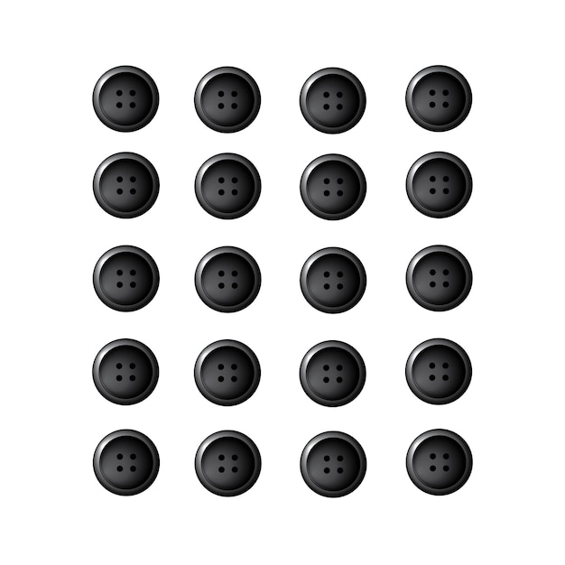 set of black buttons vector file counting