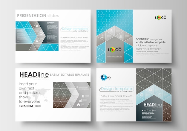 Set of business templates for presentation slides.
