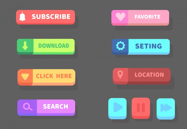 set of button for web. button vector illustration