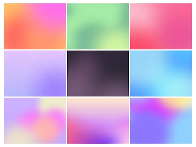 set of color gradient backgrounds