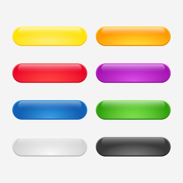 set of colorful empty buttons for web design uiux elements interactive interfaces and apps