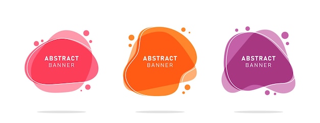 set of colorful modern flat abstract liquid blob banner