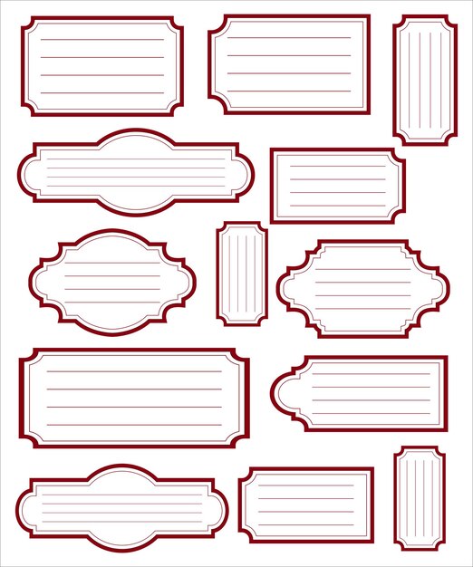 set of digital pictures frames and labels vintage style suitable for decoration of cosmetics pha