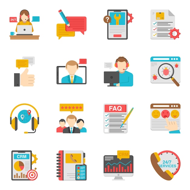 set of eco flat icons