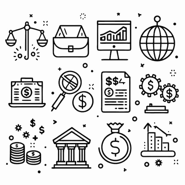 Set of finance and business icons