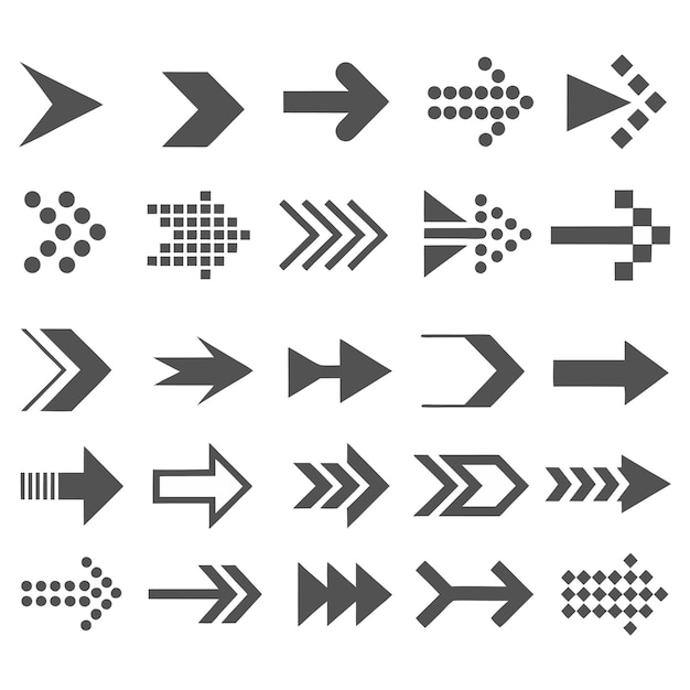 set of flat direction arrows pack of Arrows set icons arrow symbols and arrow sign vector collection