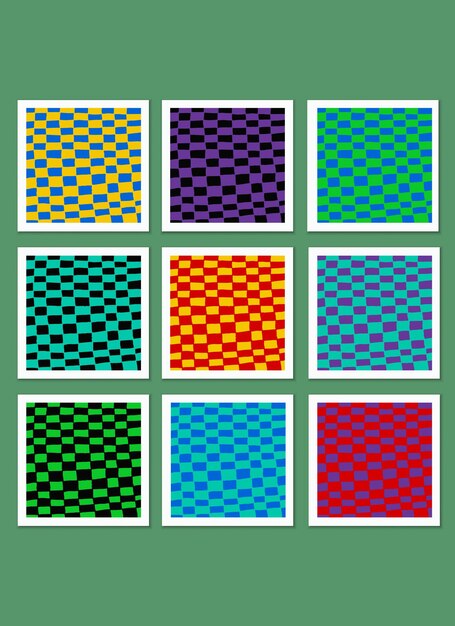 Set of geometric pattern of different rectangles hand drawn in bright colors
