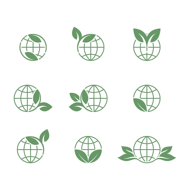 set of global eath logo