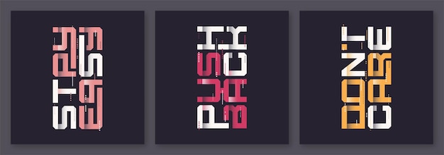 set of graphic modern tshirt vector designs typography