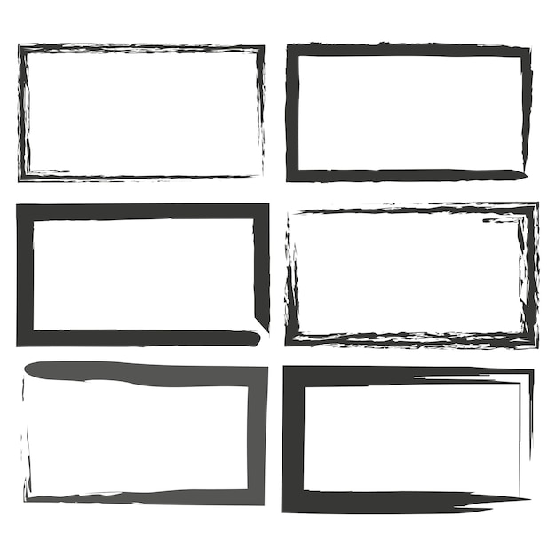 Set of grunge Frames Textured rectangles Vector illustration EPS 10 Stock image