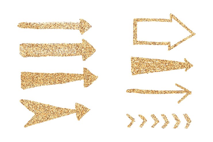 Set of hand draw glitter arrow Vector illustration