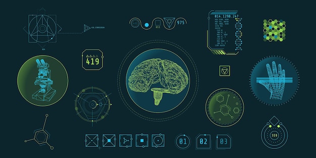 set of infographic elements on the theme of internet technologies and big data vector illustration