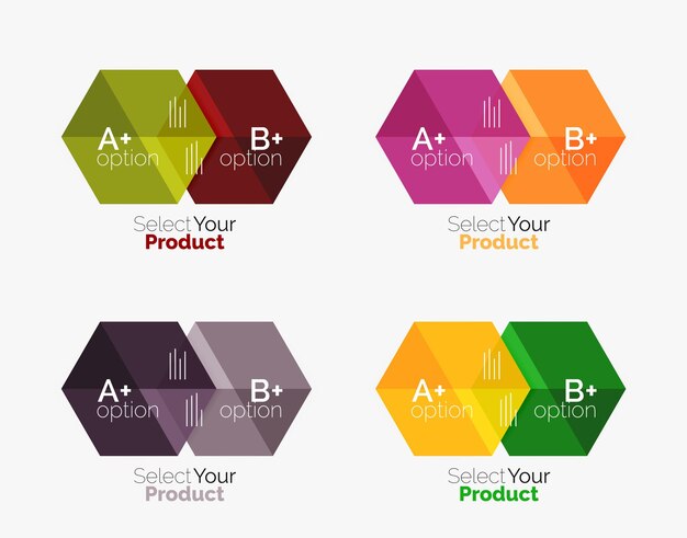 Set of infographic templates with text and options