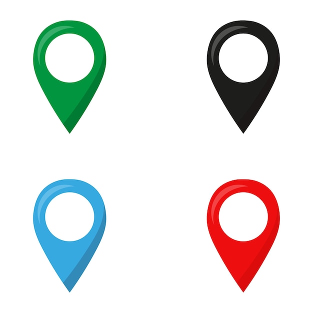 Set of map pin location icons Modern map markers Vector illustration on a white background