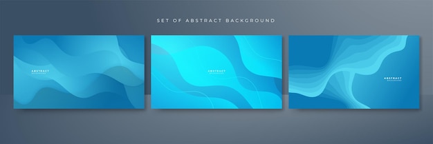 Set of modern blue abstract background with corporate concept and modern trendy fresh color for presentation design flyer social media cover web banner tech banner business and webinar