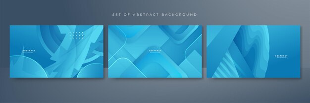 Set of modern blue abstract background with corporate concept and modern trendy fresh color for presentation design flyer social media cover web banner tech banner business and webinar