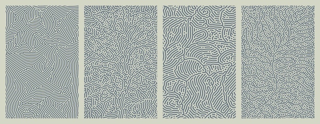 set of organic turing abstract lines pattern background pack collection design
