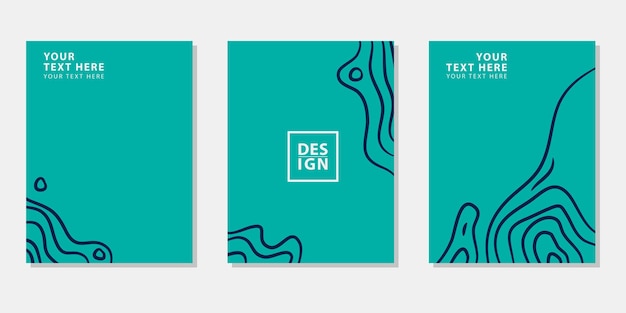 set of poster background templates with optical line