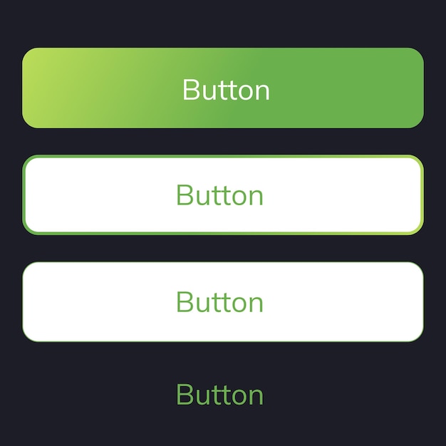 Set of Primary and Secondary Buttons UI Design Elements