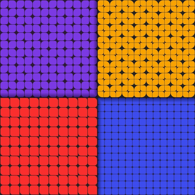 set of seamless modern geometric patterns vector design.