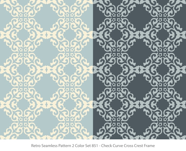 Set of seamless patterns with Curve Crest Frame