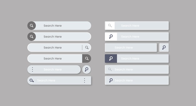 set of search boxes ui template search bar element.