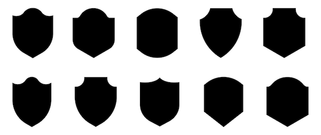 Set of shield shape and icons design