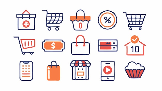 Set of Shopping Icon Vector illustration