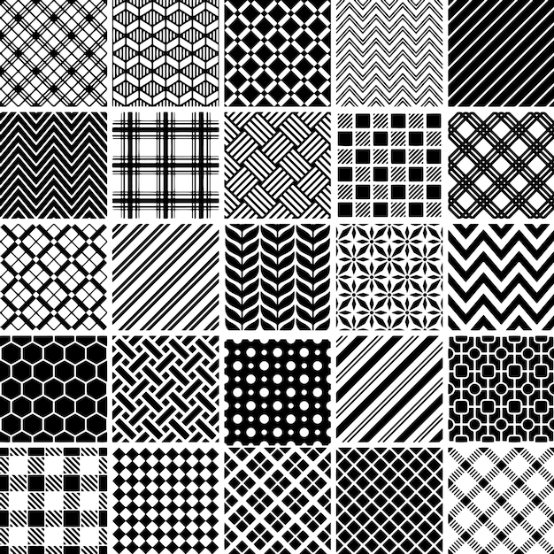 Set of simple geometric patterns digital art hand drawn Vector illustration icon design background