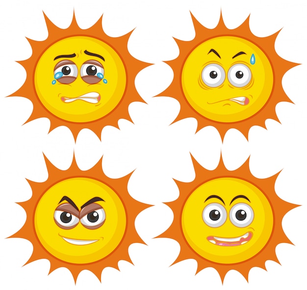 set of suns with expressions