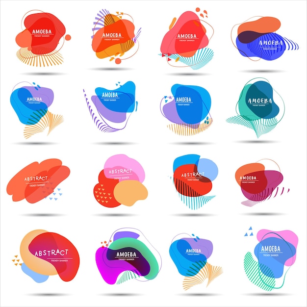 set of trendy abstract vector colorful background